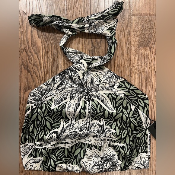 NWT Rachel Zoe Silky Tropical Bandana Crop Top Size S - Picture 1 of 6